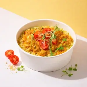 Курка з овочами та розсипчастим булгуром 