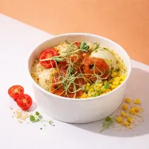 Італійські м'ясні з кус-кусом і томатним конфітюром